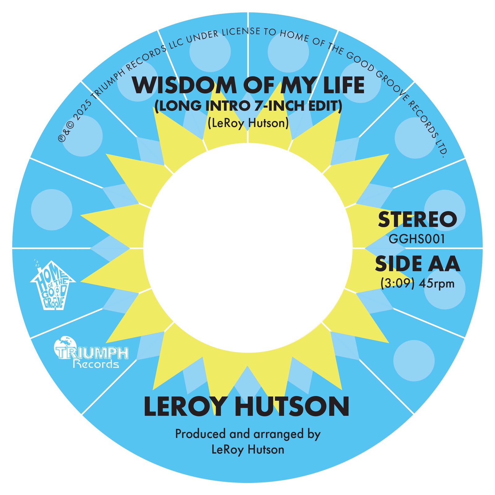 LeRoy Hutson - Wisdom Of My LIfe. 45rpm. 7-inch Vinyl | Home of